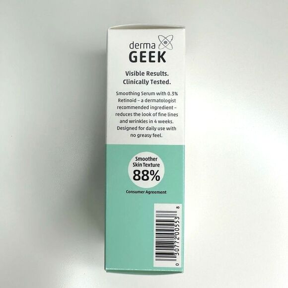 DermaGEEK Smoothing Facial Serum 0.3% Retinoid 40 mL (1.3 OZ) NEW NIB - Picture 3 of 3